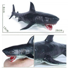 (White shark) Big Size Soft Rubber Sea Life Simulation Action Figure Animal Model Toys For Children Kids Whale Figures Collection Educational