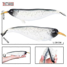 (Narwhal) Big Size Soft Rubber Sea Life Simulation Action Figure Animal Model Toys For Children Kids Whale Figures Collection Educational
