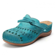 Light Blue38Women Orthopedic Hollow Carved Walking Sandals Slip-on Shoes for Outdoor Travel Shopping