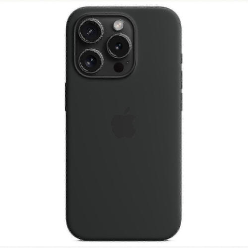iPhone 15 Pro Silicone Case - MagSafe and Protective Features (Black)