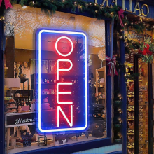 MulticolorStyle GOpen Sign Neon LED Light Bar Cake Shop Decor Dimmable Business Illuminated Signage