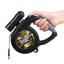 Guinzaglio retrattile per cani con torcia, 5 m/8 m, torcia ad alta luminosità, adatto per cani di piccola e media taglia, MovingGREEN8M