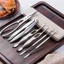Set di 6 utensili per frutti di mare in acciaio inossidabile: cracker per aragosta, granchio e schiaccianoci