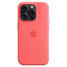 Custodia in silicone per iPhone 15 Pro rosso con MagSafe e protezione