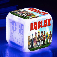 Roblox Digitaler Wecker mit 7 Farben, LED-Nachtlicht, Nachttischuhr, Heimdeko, Kinderspielzeug, Geschenkidee