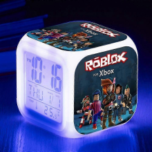 Réveil numérique DRoblox, veilleuse LED 7 couleurs, décoration maison, cadeau enfant