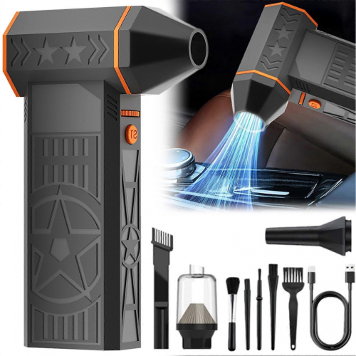 Portable snow blower with multiple adjustable speeds, durable and effective at removing dust. 1
