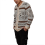 Khakifarbene LMen Strickjacke mit Reißverschluss, Jacquard-Strickpullover für Herbst Winter 2