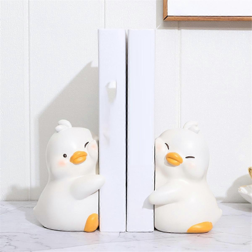 Cute Hug Ducks Decor Bookends, for Shelf Desk Office Bedroom Decor 1