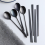 Set di 4 Bacchette Coreane in Acciaio Inossidabile Nero per 4 Persone 3
