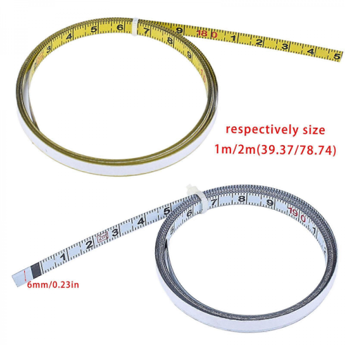 Règle adhésive en acier inoxydable jaune de 1/2 m, 6 mm de large 2
