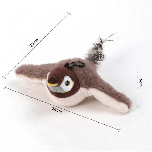 Electronic Interactive Flying Bird Cat Toy Hanging Pet Flapping Wings Sparrow b hk 1