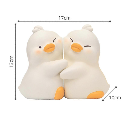 Cute Hug Ducks Decor Bookends, for Shelf Desk Office Bedroom Decor 2