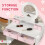 AIYAPLAY Kids Dressing Table Set w/ Stool, Mirror, Drawers - White 5