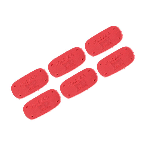 20pcs Leather Tags Soft Embossed DIY Labels Red