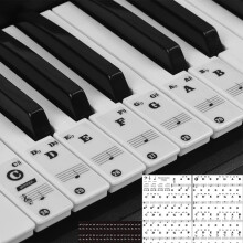 Adesivi per pianoforte colorati e accattivanti, in vinile trasparente di alta qualità, ideali come strumento didattico per principianti, compatibili