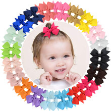 Breloques pour cheveux de bébé éclatantes, petites pinces crocodile ornées d'un ruban gros-grain uni, pour bébés et jeunes enfants, pinces