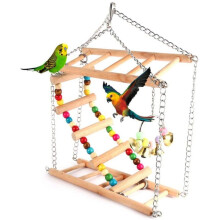 Parco giochi per animali domestici, per uccelli e pappagalli con ponte sospeso a doppio strato, altalena e struttura per arrampicata, ideale per