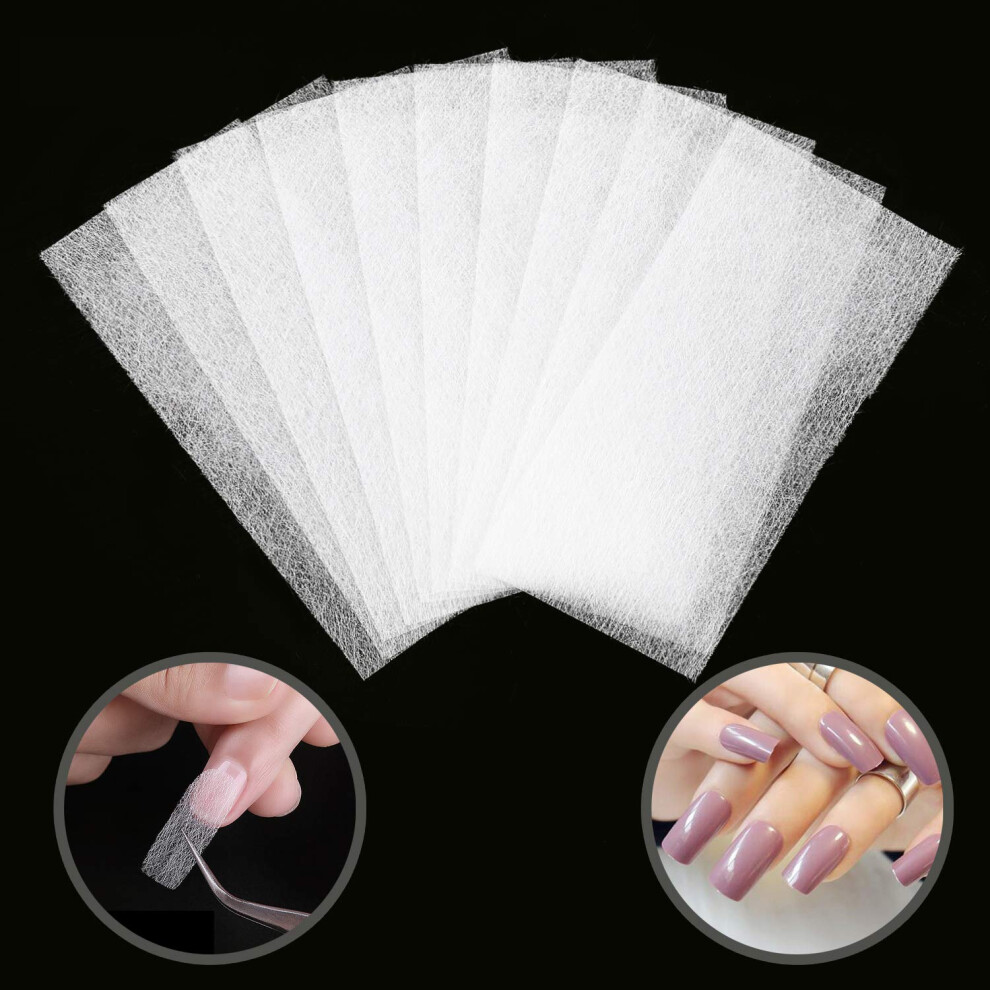 Adjustable for Any Nail Extension Length, Invisible Under Top Gel: Safety Material Tasteless Nail Repair Fiberglass Silk Wrap, Ideal for Soak off Gel