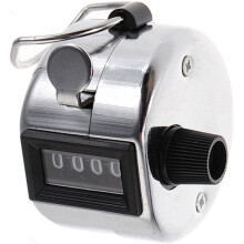 Contatore a clic portatile, design in acciaio inossidabile per garantire durata, non richiede batterie, conteggio meccanico preciso a 4 cifre,