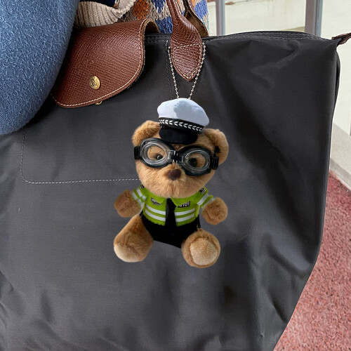 Porte-clés ours élégant sur le thème du policier et du-pompier 2