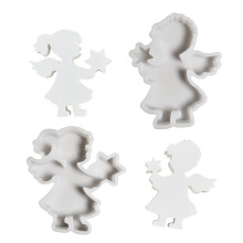 Boy and Girl Holding Star Ornament Mold Flexible Silicone