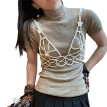 Adjustable Length Elegant Pearls Body Chain Sensual Chest