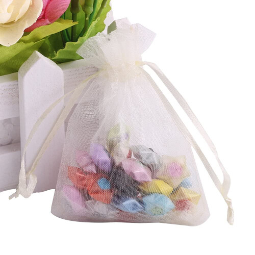Organzabeutel 100er-Pack Creme 1