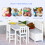 Homcom HOMCOM 4-Piece Set Kids Wood Table Chair Bench w/ Storage Function for 3 Years+ 4