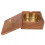 Walnut Wood Cigar Ashtray with Lid - Windproof Gold Desktop Cigarette Tray 1