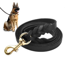 Durable Leather Dog Leash for Medium & Large Dogs, 4/5/6 Feet Training Lead