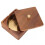 Walnut Wood Cigar Ashtray with Lid - Windproof Gold Desktop Cigarette Tray 5