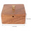 Walnut Wood Cigar Ashtray with Lid - Windproof Gold Desktop Cigarette Tray 2