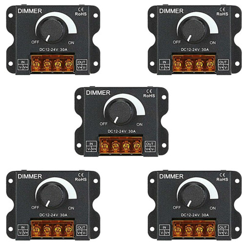 5X LED Light Adjuster  12-24V 30A/No Strobe with Knob  LED Light Bar Brightness Adjuster Dimmer