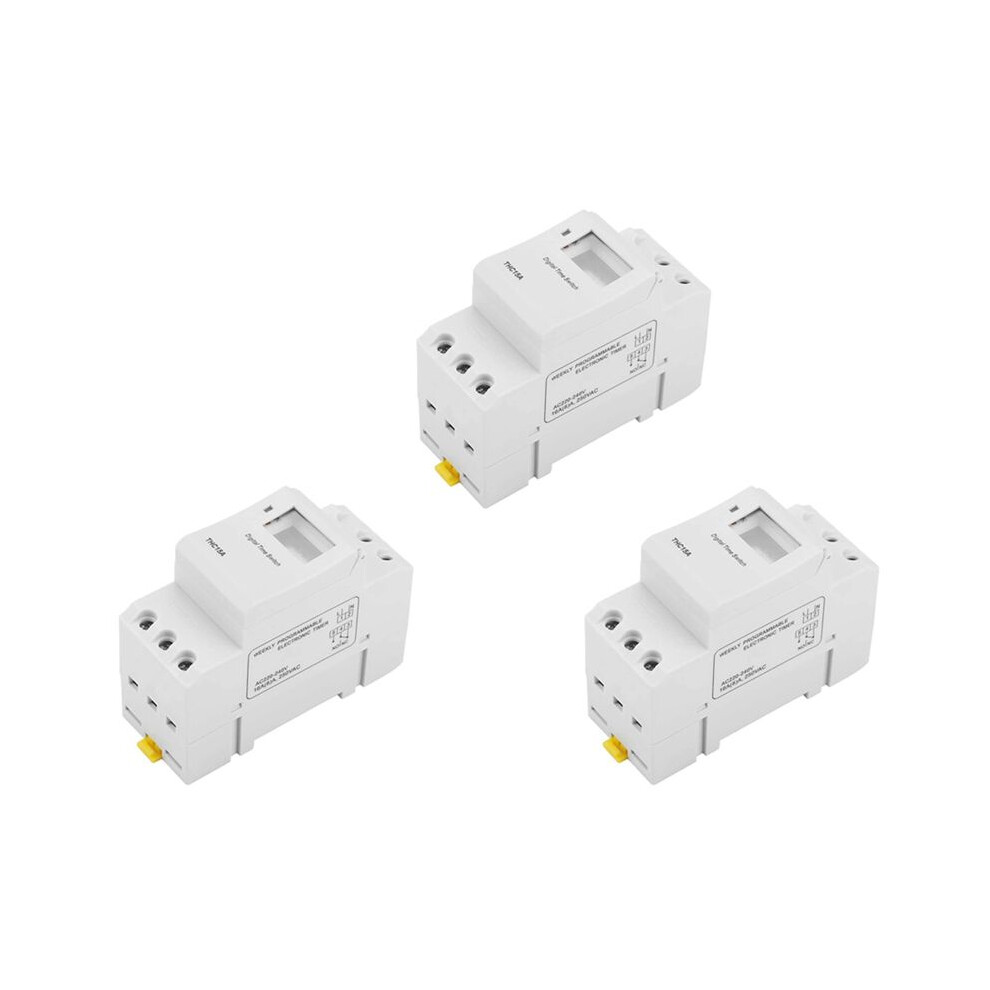 3X Thc15a Digital Timer Programmable Electronic Control Delay Din Rail Ac220-240V 6033768603767