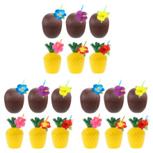 Hawaiian Party Kokosnuss Ananas Tassen Luau Party Sommer Strandparty Geburtstag Hawaiian Party Tropical Dekoration
