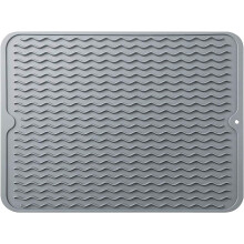 Heat Resistant Silicone Dish Drying Mat, Quick Dry Non-Slip Design Offers Enhanced Safety And Durability For Your Kitchen (16"x12")