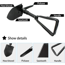 Survival Shovel, Multifunctional Outdoor Tool with High-Carbon Steel Construction, Patented Design for Camping, Hiking, Fishing, Auto Emergency,