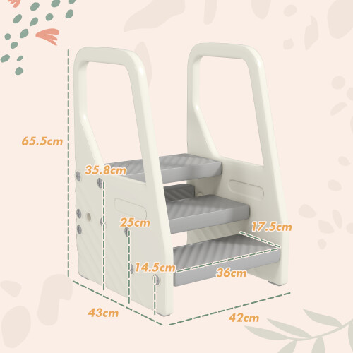 AIYAPLAY Toddler Tower, Adjustable 3 Step Kitchen Stool Helper for 2-5 Years 2