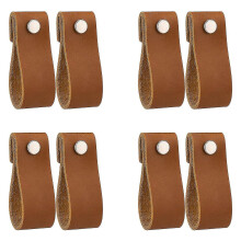 Leather Drawer Pulls 8 Pcs Leather Dresser Knobs Handmade Pure Leather Handles for Cabinet Doors An Tw