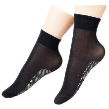 (5 Pairs, black) Tourmaline Ionic Body Shaping Stretch Socks Negative Ions Shaping Elastic Socks Tw