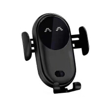 (Black) Smart Car Wireless Charger Phone Holder Smart Automatic Sensor Car Phone Holder Tw