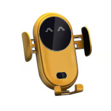 (Yellow) Smart Car Wireless Charger Phone Holder Smart Automatic Sensor Car Phone Holder Tw
