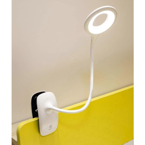 (White) Led Clip-on Reading Lamp Dimmable Eye Protection Table Lamp Tw 2