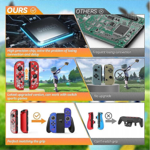 Controller for Nintendo Switch,L/R Controllers with Dual Vibration/Wake-up/Motion Control Cool Controller-Mario 1