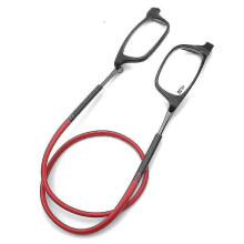(2.5 Magnification, Red) Reading Glasses High-grade Tr Magnetic Absorption Hanging Neck Funky Readers Glasses Tw
