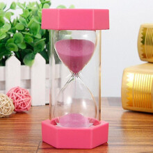 (10minutes, Pink) 5/10/15/20/30 Min Sandglass Hourglass Sand Clock Timer Tw