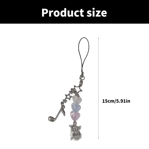 Drum Set Note Beaded Phone Charm Colorful Heart-Drum set 2