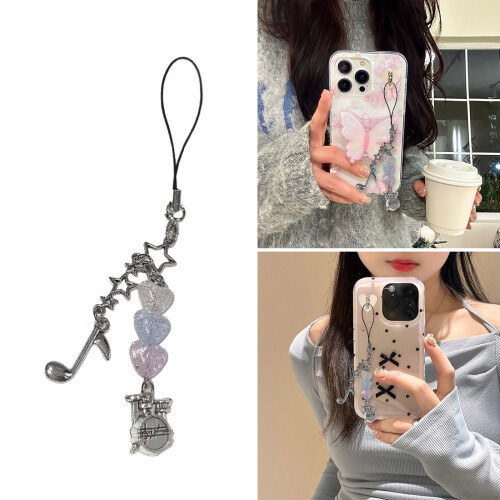 Drum Set Note Beaded Phone Charm Colorful Heart-Drum set 1