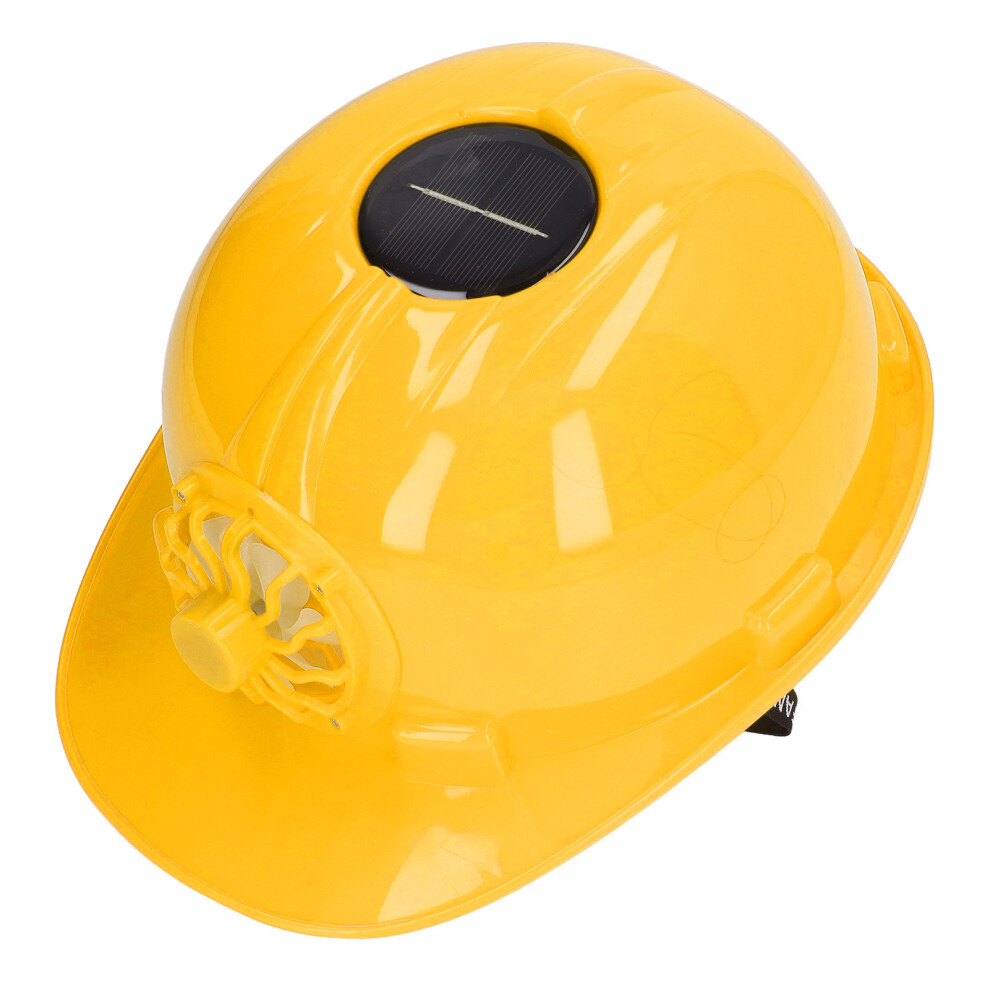 Yellow Solar Fan Hard Hat Â Breathable Safety Helmet For Outdoor Work 3361369192797